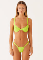 Airlie Scrunch Bikini Bottoms - Sunny Lime
