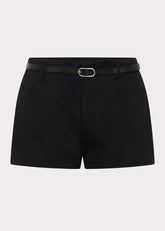 Katie Suede Mini Shorts - Black