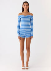 Lay Back Knit Shorts - Cerulean