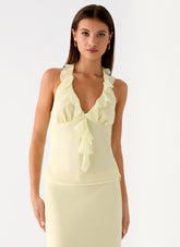 Log In Halter Top - Yellow