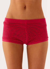 Lukella Crochet Mini Short - Hot Pink