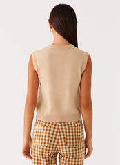 Mickey Knit Vest - Cream