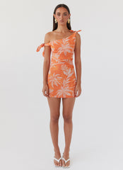 Amazonia Linen Mini Dress - Tropic Sunset