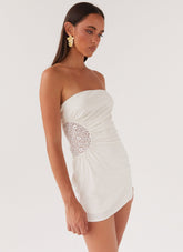 Palm Island Tube Mini Dress - White