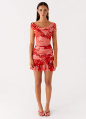Cait Mini Dress - Sicily Sunsets Print