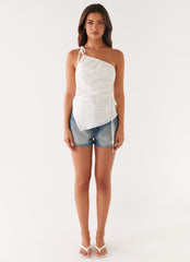 Joanne One Shouder Top - White